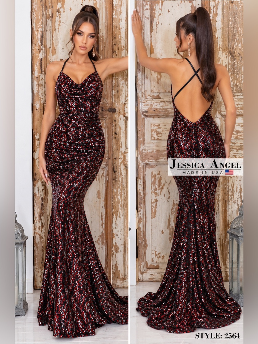 Jessica Angel 2564 size XXS burgundy/silver NWT